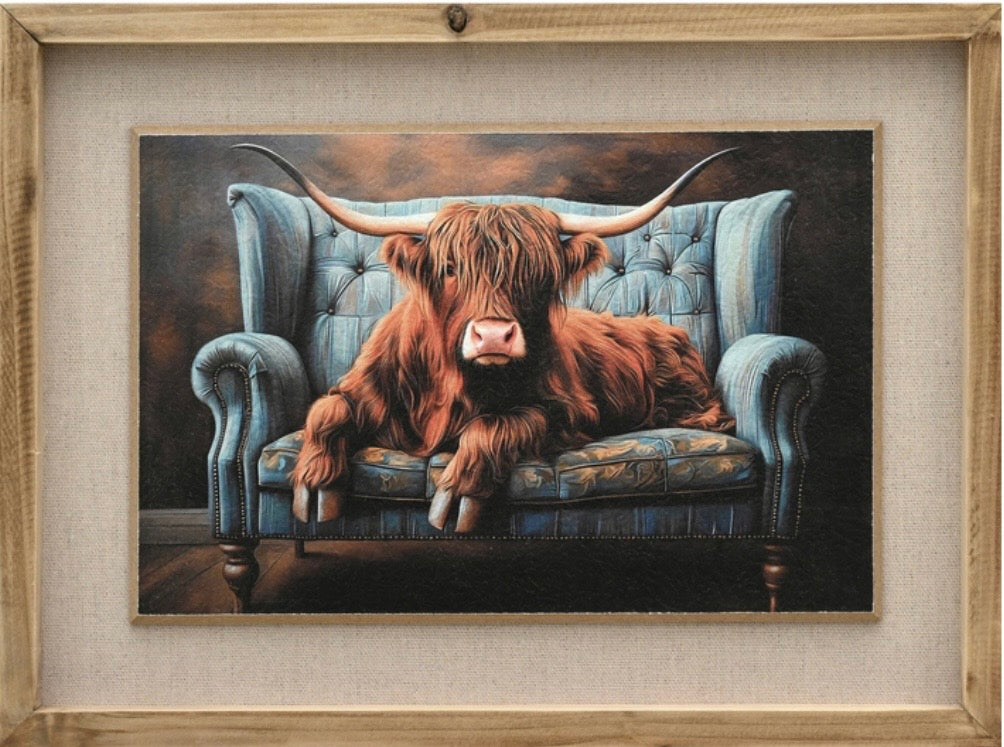 Highland Cow on Couch