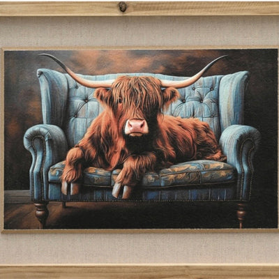 Highland Cow on Couch