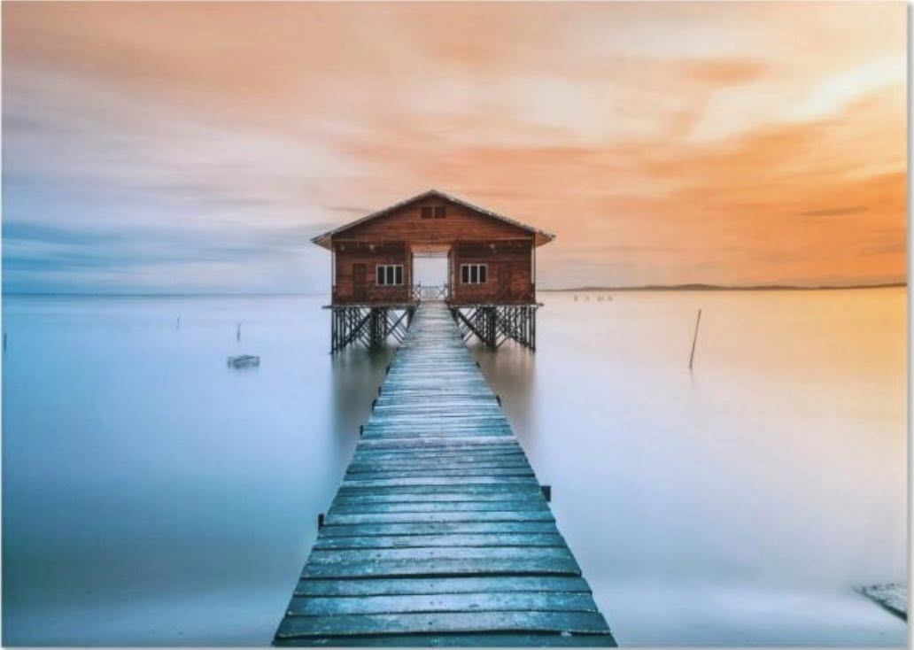 Wooden Bridge Sea Canvas