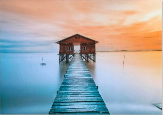 Wooden Bridge Sea Canvas